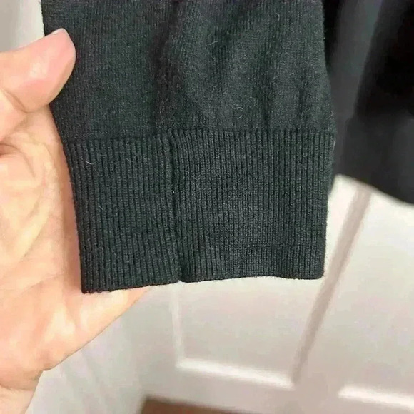 Black RW  & Co Sweater with Open Back Tie and Long Underneath Shirt Size XL - Picture 4 of 10